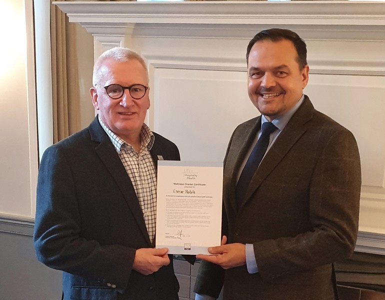 Crerar Hotels Receives Wellbeing Charter Certificate From Hospitality Health ?? ''